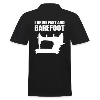 I Drive Fast And Barefoot Schneider - Männer Poloshirt - Schwarz - Hinten - Kai (181cm)