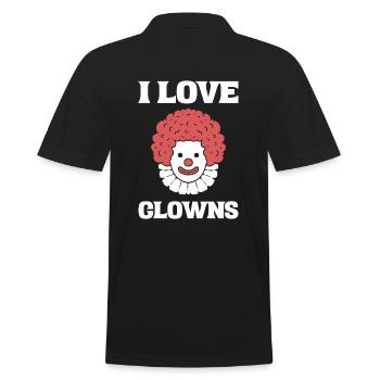 I Love Clowns Entertainer - Männer Poloshirt - Schwarz - Hinten - Kai (181cm)