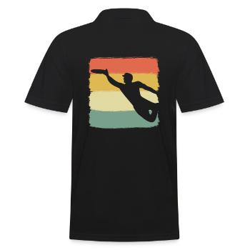 Ultimate Frisbee-Spieler - Männer Poloshirt - Schwarz - Hinten - Kai (181cm)
