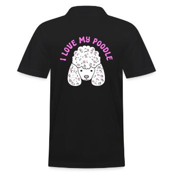 I Love My Poodle Hundehalter - Männer Poloshirt - Schwarz - Hinten - Kai (181cm)