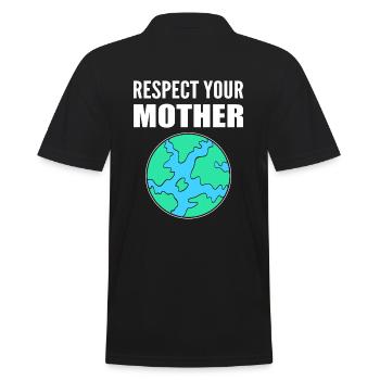 Respect Your Mother Ökologe - Männer Poloshirt - Schwarz - Hinten - Kai (181cm)