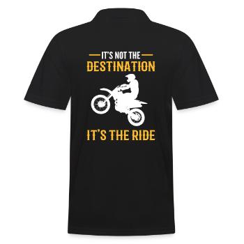 It's Not The Destination It's The Ride Motorrad - Männer Poloshirt - Schwarz - Hinten - Kai (181cm)