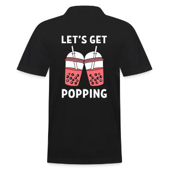 Let's Get Popping Tee mit Milch - Männer Poloshirt - Schwarz - Hinten - Kai (181cm)