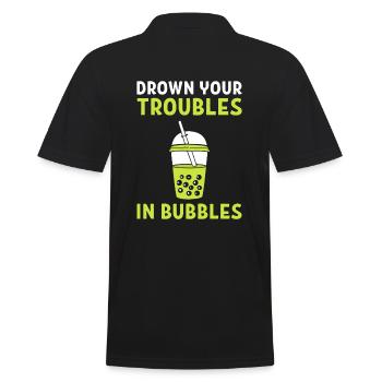 Drown Your Troubles In Bubbles Milch Teemacher - Männer Poloshirt - Schwarz - Hinten - Kai (181cm)