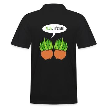 Aloe Vera Wortspiele Gärtner - Männer Poloshirt - Schwarz - Hinten - Kai (181cm)