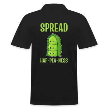 Lustige Erbsen Wortspiel Vegetarier - Männer Poloshirt - Schwarz - Hinten - Kai (181cm)