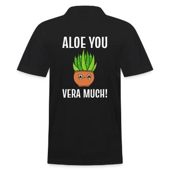 Aloe You Very Much! Pflanzenbetreuer - Männer Poloshirt - Schwarz - Hinten - Kai (181cm)