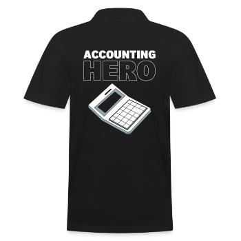 Accounting Hero Buchhalter - Männer Poloshirt - Schwarz - Hinten - Kai (181cm)