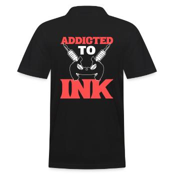 Addicted To Ink Tattoo-Künstler - Männer Poloshirt - Schwarz - Hinten - Kai (181cm)
