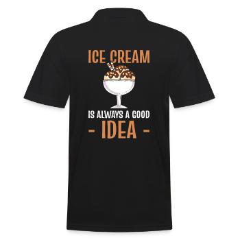 Eis Eiscreme Scooper - Männer Poloshirt - Schwarz - Hinten - Kai (181cm)