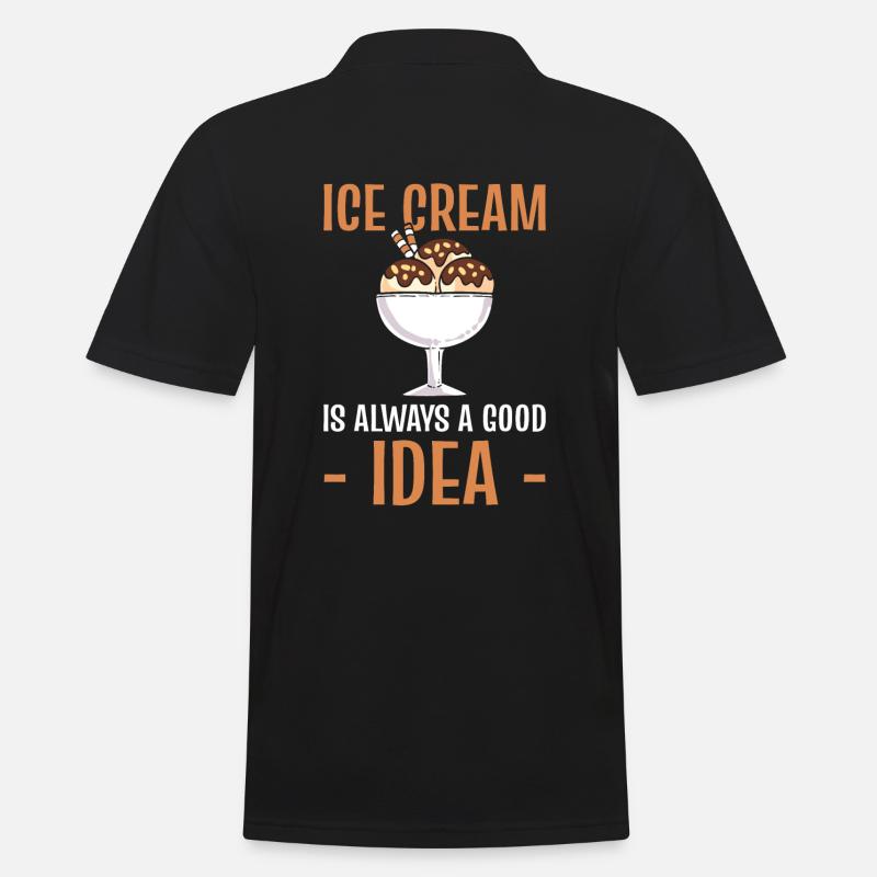 Eis Eiscreme Scooper - Männer Poloshirt - Schwarz