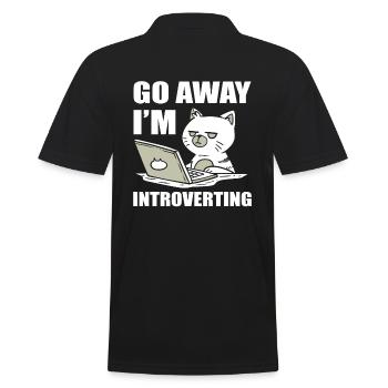 Go Away I'm Introverting Katzenmama - Männer Poloshirt - Schwarz - Hinten - Kai (181cm)