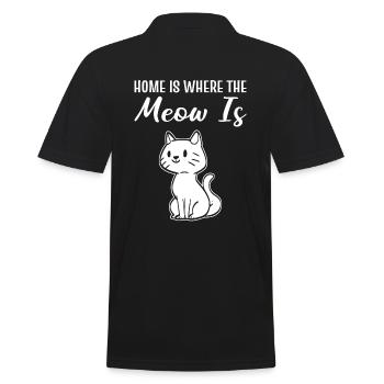 Lustiger Katzenliebhaber - Männer Poloshirt - Schwarz - Hinten - Kai (181cm)