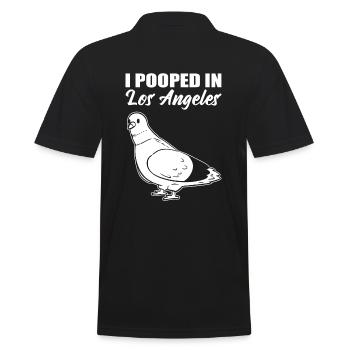 Lustige Taube Vogelbeobachter - Männer Poloshirt - Schwarz - Hinten - Kai (181cm)