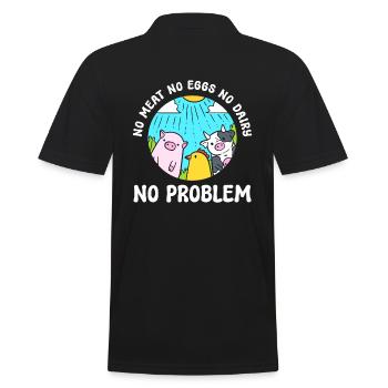 Tierliebhaber Veganer Aktivist - Männer Poloshirt - Schwarz - Hinten - Kai (181cm)