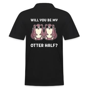 Will You Be My Other Half Zoologe - Männer Poloshirt - Schwarz - Hinten - Kai (181cm)
