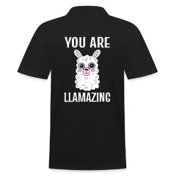 You Are Llamazing Lama - Männer Poloshirt - Schwarz - Hinten - Kai (181cm)