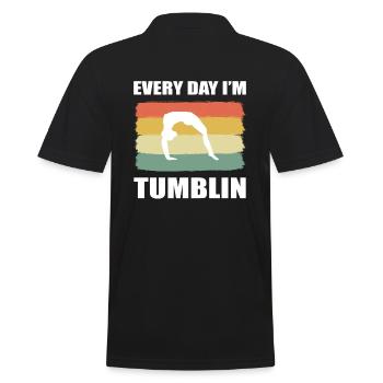 Every Day I'm Tumblin Turner Trainer - Männer Poloshirt - Schwarz - Hinten - Kai (181cm)