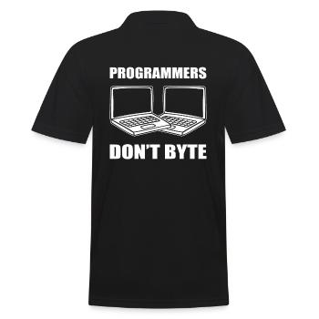 Lustige Computerprogrammierer Softwareentwickler - Männer Poloshirt - Schwarz - Hinten - Kai (181cm)