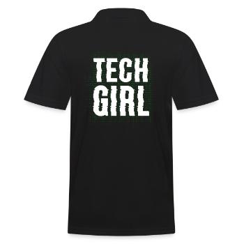 Tech Girl Programmiererin - Männer Poloshirt - Schwarz - Hinten - Kai (181cm)