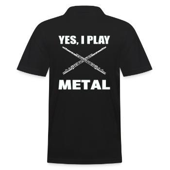 Yes I Play Metal Flötist - Männer Poloshirt - Schwarz - Hinten - Kai (181cm)