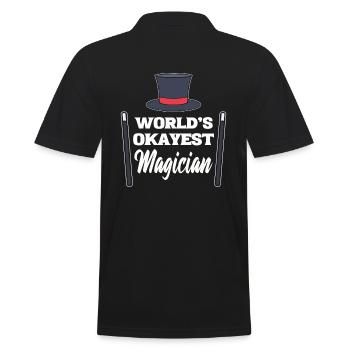 World's Okayest Magician Magier - Männer Poloshirt - Schwarz - Hinten - Kai (181cm)