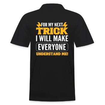 Magier Humor Zauberer - Männer Poloshirt - Schwarz - Hinten - Kai (181cm)