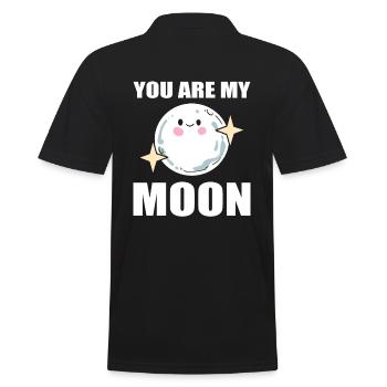 You Are My Moon Astrologe - Männer Poloshirt - Schwarz - Hinten - Kai (181cm)