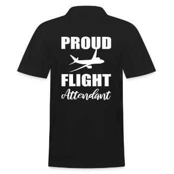 Stewardess Flugbegleiter Airline -Stewardess - Männer Poloshirt - Schwarz - Hinten - Kai (181cm)