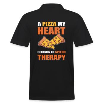 Pizza -Liebhaber Pizzabäcker - Männer Poloshirt - Schwarz - Hinten - Kai (181cm)