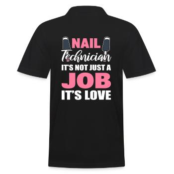 Lustige Nagelaussage Nagel-Techniker - Männer Poloshirt - Schwarz - Hinten - Kai (181cm)