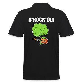 Brokkoli-Wortspiele Gemüsebauer - Männer Poloshirt - Schwarz - Hinten - Kai (181cm)