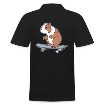 Skateboard-Meerschweinchen Skateboarder - Männer Poloshirt - Schwarz - Hinten - Kai (181cm)