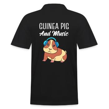 Meerschweinchen Musik Musikliebhaber - Männer Poloshirt - Schwarz - Hinten - Kai (181cm)