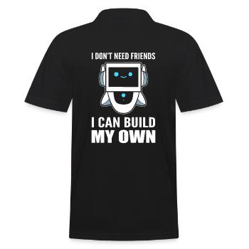 Coole Roboter Roboteringenieur - Männer Poloshirt - Schwarz - Hinten - Kai (181cm)