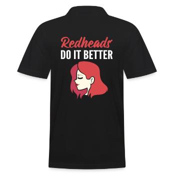 Redheads Do It Better Friseur - Männer Poloshirt - Schwarz - Hinten - Kai (181cm)