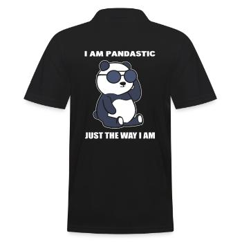 Panda -Wortspiele Panda -Hausmeister - Männer Poloshirt - Schwarz - Hinten - Kai (181cm)