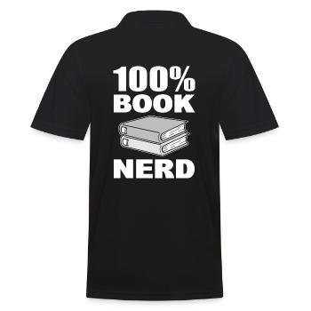 100% Book Nerd Autor - Männer Poloshirt - Schwarz - Hinten - Kai (181cm)