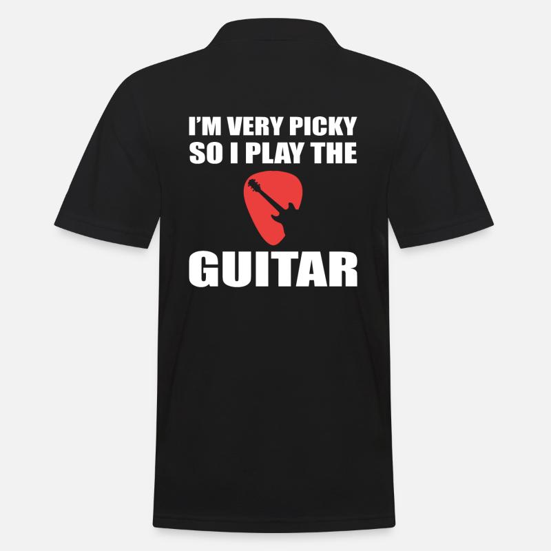 Gitarre Gitarrist - Männer Poloshirt - Schwarz