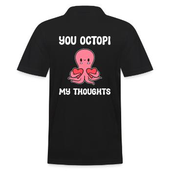 You Octopi My Thoughts Marine -Zoologe - Männer Poloshirt - Schwarz - Hinten - Kai (181cm)