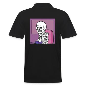 Gamer Skelett - Männer Poloshirt - Schwarz - Hinten - Kai (181cm)