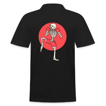 Muay Thai Skelett Muay Thai Instructor - Männer Poloshirt - Schwarz - Hinten - Kai (181cm)