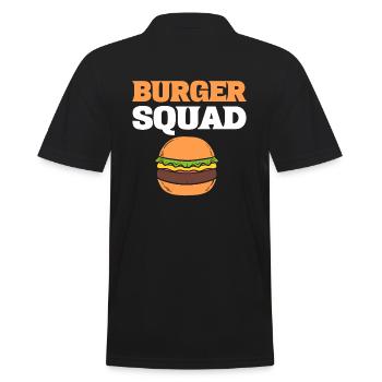 Burger Squad Fastfood -Liebhaber - Männer Poloshirt - Schwarz - Hinten - Kai (181cm)