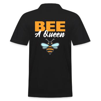 Bee A Queen Imker - Männer Poloshirt - Schwarz - Hinten - Kai (181cm)