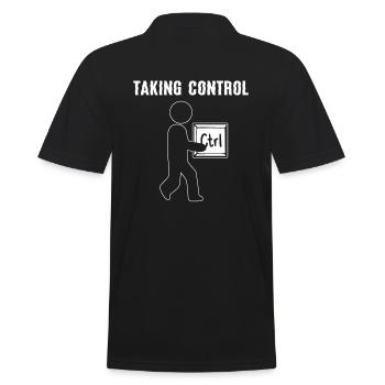 Taking Control Computerprogrammierer - Männer Poloshirt - Schwarz - Hinten - Kai (181cm)