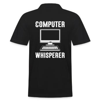 Computer Whisperer Web-Entwickler - Männer Poloshirt - Schwarz - Hinten - Kai (181cm)