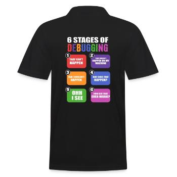 6 Stages Of Debugging IT-Spezialist - Männer Poloshirt - Schwarz - Hinten - Kai (181cm)