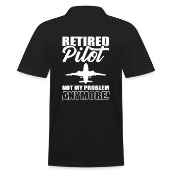 Retired Pilot Not My Problem Anymore Copilot - Männer Poloshirt - Schwarz - Hinten - Kai (181cm)