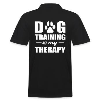 Lustiges Hundetraining Tierbegleiter - Männer Poloshirt - Schwarz - Hinten - Kai (181cm)