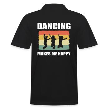 Dancing Makes Me Happy Tanzchoreograf - Männer Poloshirt - Schwarz - Hinten - Kai (181cm)